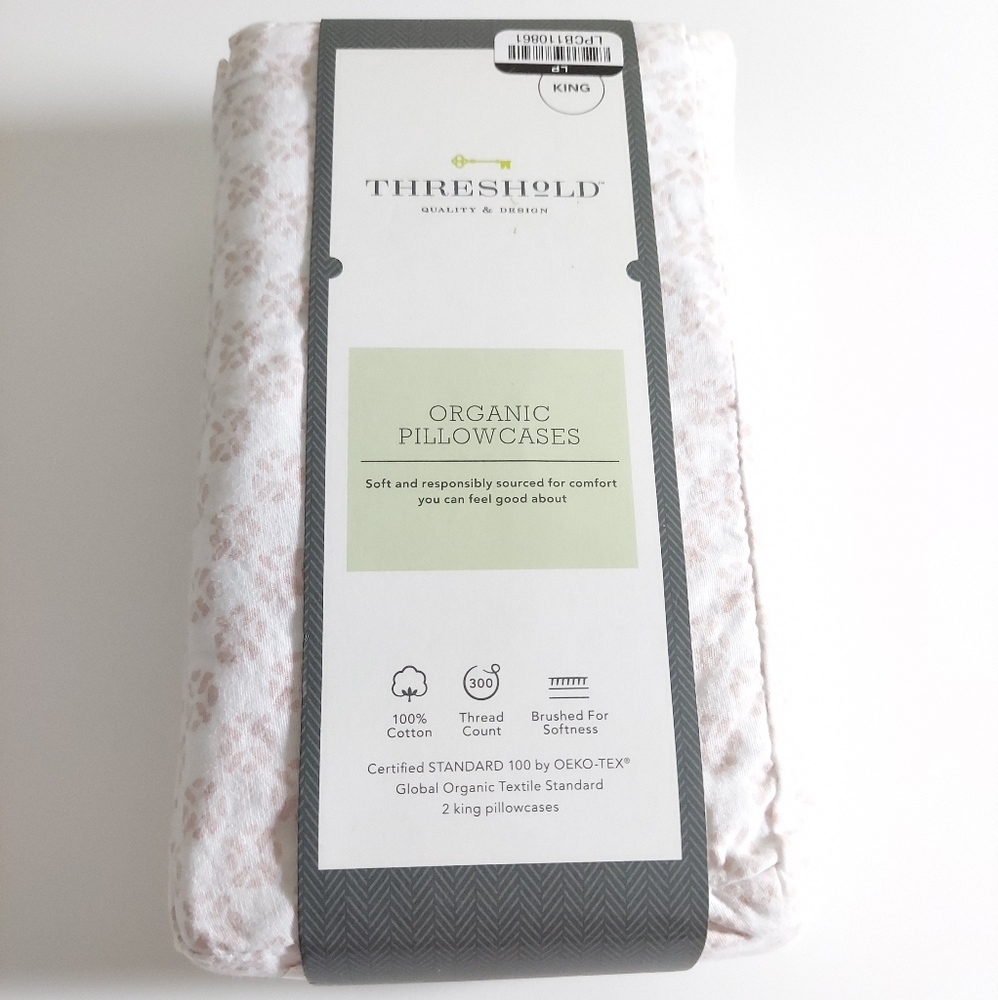 THRESHOLD King Pink Organic Pillowcases